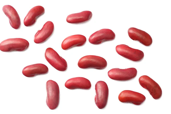 Frijoles Rojos Aislados Sobre Fondo Blanco Vista Superior —  Fotos de Stock