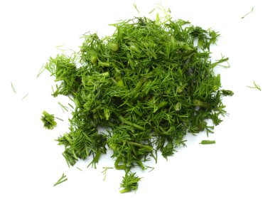 taze dereotu beyaz arka plan üzerinde izole kesmek