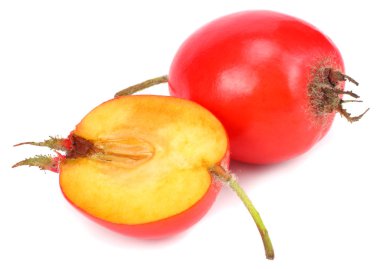 hawthorn berry üzerinde beyaz izole. Kırpma yolu