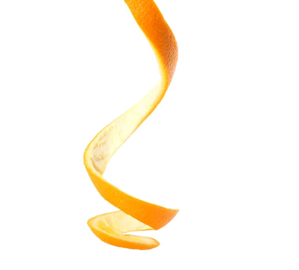 Φλούδα Πορτοκαλιού Απομονωθεί Λευκό Φόντο — Φωτογραφία Αρχείου