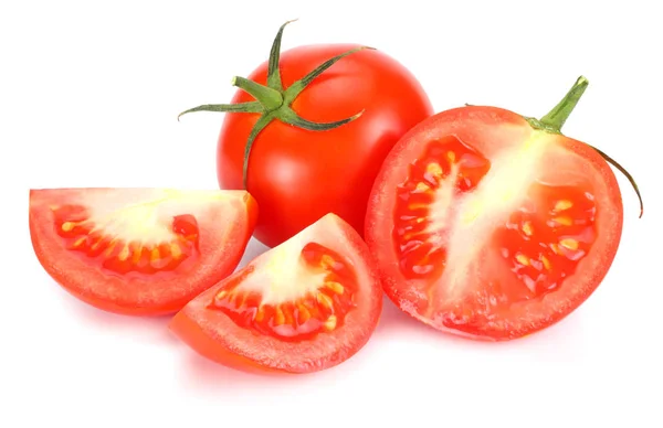 新鲜番茄 白色背景分离 关门了 — 图库照片