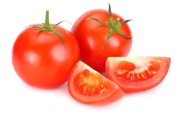 Tomate Fresco Aislado Sobre Fondo Blanco Cerca — Foto de Stock