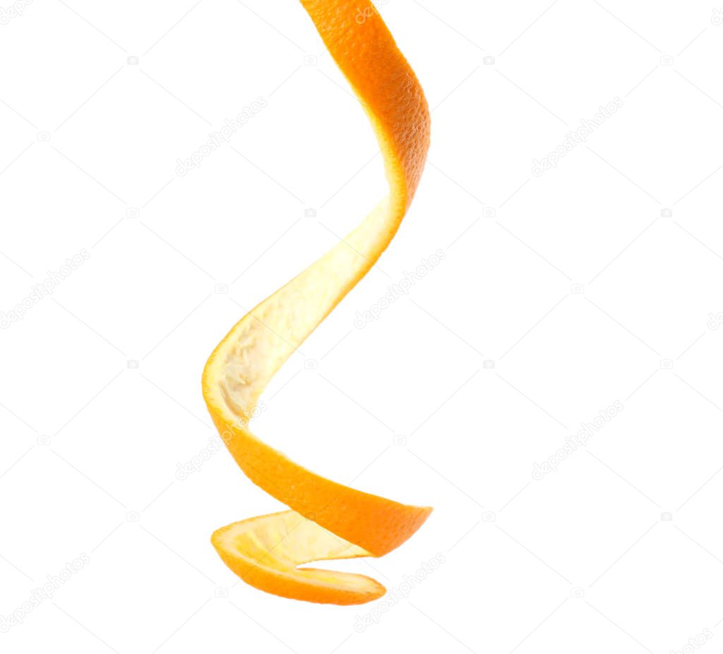 orange peel isolated on white background