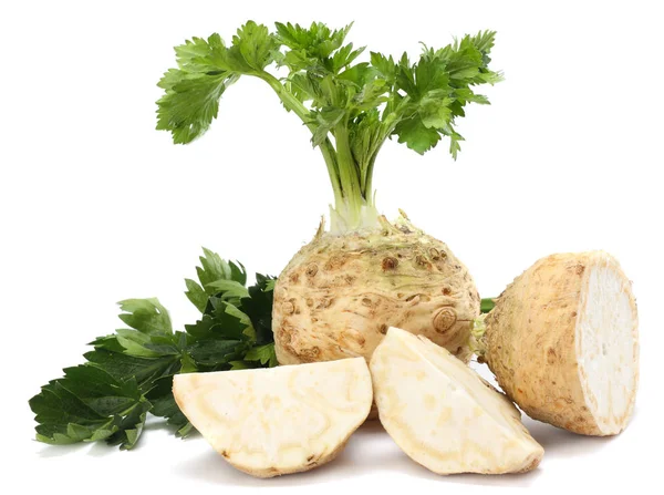 Celery Root Leaf Isolated White Background Celery Isolated White Healthy — Stock Photo, Image