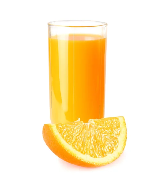 Апельсиновый Сок Изолированным Белом Фоне Сок Стакане — стоковое фото