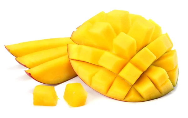 Mango Scheibe Isoliert Auf Weißem Hintergrund Ansicht Von Oben — Stockfoto