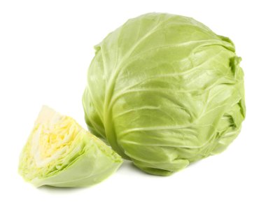 yeşil lahana beyaz arka plan üzerinde izole. sağlıklı gıda