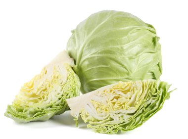 yeşil lahana beyaz arka plan üzerinde izole. sağlıklı gıda