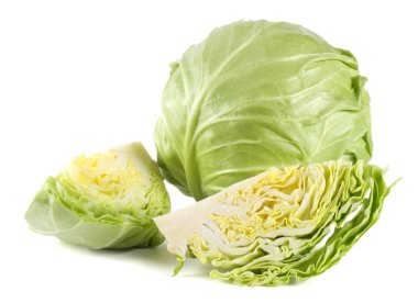 yeşil lahana beyaz arka plan üzerinde izole. sağlıklı gıda