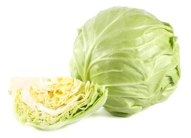 yeşil lahana beyaz arka plan üzerinde izole. sağlıklı gıda