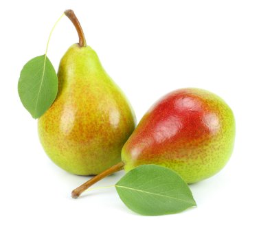 Armut yaprak beyaz zemin üzerine izole