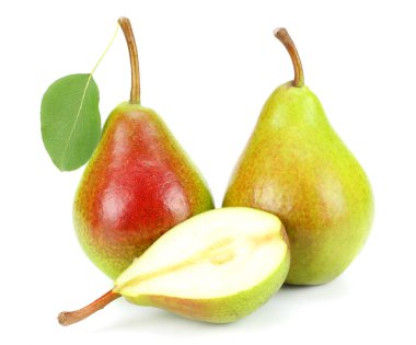 Armut yaprak beyaz zemin üzerine izole