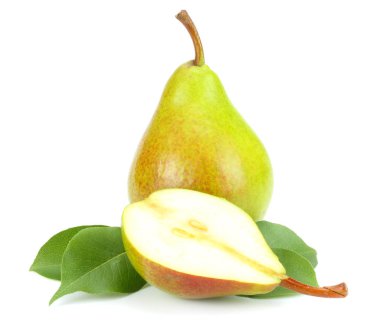 Armut yaprak beyaz zemin üzerine izole