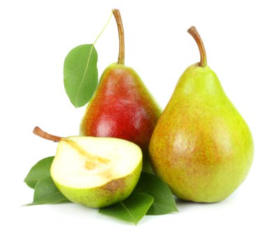 Armut yaprak beyaz zemin üzerine izole