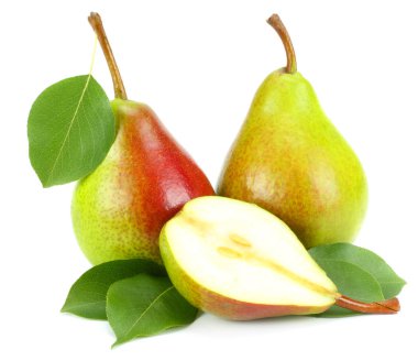 Armut yaprak beyaz zemin üzerine izole