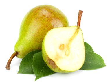 Armut yaprak beyaz zemin üzerine izole