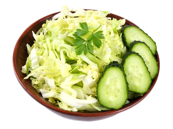 Cabbage Salad Plate Isolated White Background — Stock Photo, Image