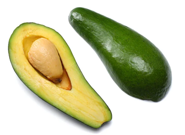 Gezonde Voeding Verse Avocado Geïsoleerd Witte Achtergrond — Stockfoto