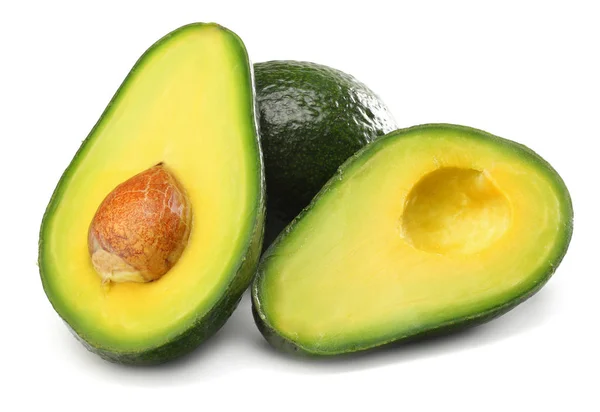 Cibo Sano Avocado Affettato Isolato Sfondo Bianco — Foto Stock