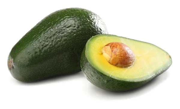 Cibo Sano Avocado Affettato Isolato Sfondo Bianco — Foto Stock