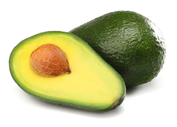 Cibo Sano Avocado Affettato Isolato Sfondo Bianco — Foto Stock