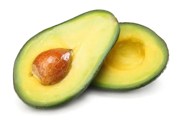 Alimente Sănătoase Avocado Tăiat Izolat Fundal Alb — Fotografie, imagine de stoc