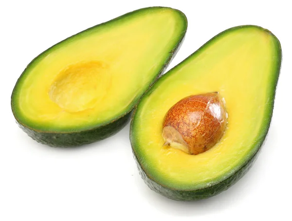 Cibo Sano Avocado Affettato Isolato Sfondo Bianco — Foto Stock