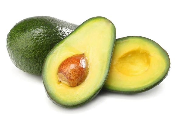 Gezond Voedsel Gesneden Avocado Geïsoleerd Witte Achtergrond — Stockfoto