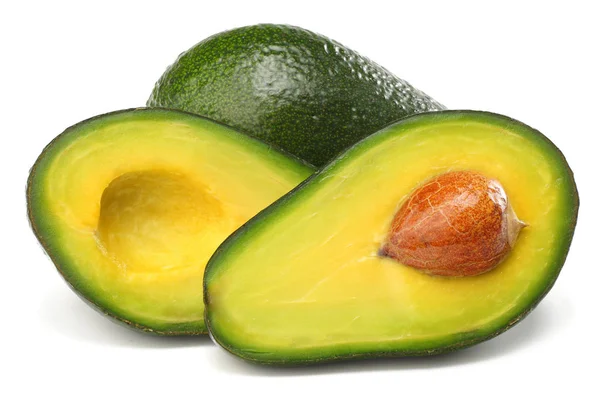 Cibo Sano Avocado Affettato Isolato Sfondo Bianco — Foto Stock