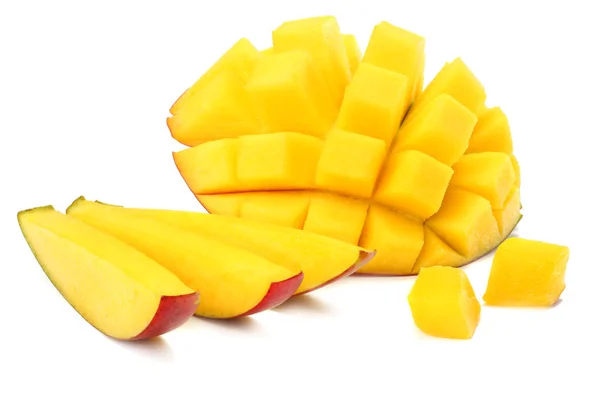 Mango Scheibe Isoliert Auf Weißem Hintergrund Gesunde Ernährung — Stockfoto