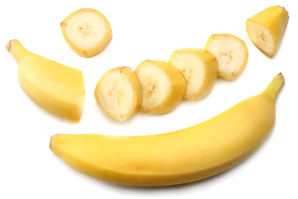 Plátano Aislado Sobre Fondo Blanco Vista Superior — Foto de Stock