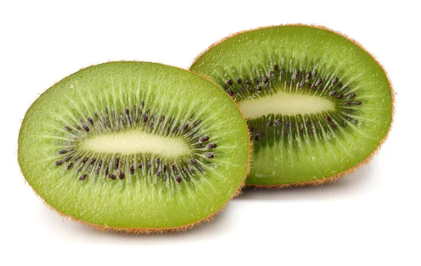 Snijdt Kiwi Fruit Geïsoleerd Witte Achtergrond — Stockfoto