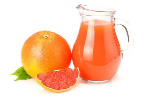 Healthy Food Grapefruit Juice Sliced Grapefruit Isolated White Background — Stock Photo, Image