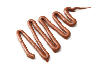 beyaz bir arka plan üzerinde izole sütlü çikolata sosu