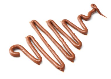 beyaz bir arka plan üzerinde izole sütlü çikolata sosu