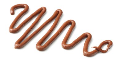 beyaz bir arka plan üzerinde izole sütlü çikolata sosu