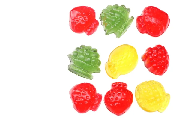 Marmelade Gelee Bonbons Isoliert Auf Weißem Hintergrund Draufsicht — Stockfoto