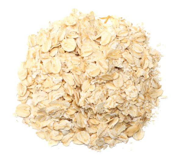 Oatmeal Isolated White Background Top View — Stock Photo, Image