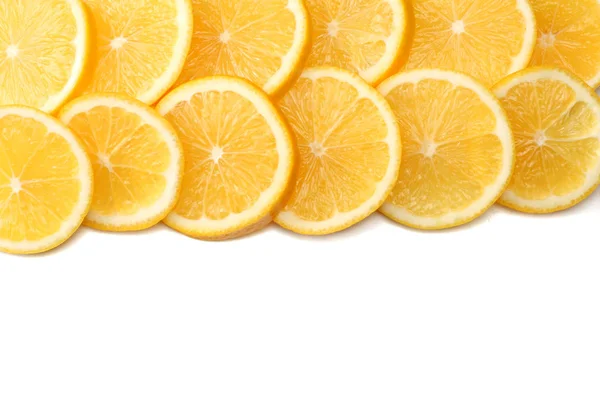 Healthy Food Sliced Lemon Isolated White Background Top View — Stock Photo, Image