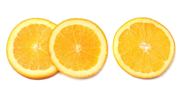 Hälsosam Mat Skivad Apelsin Isolerade Vit Bakgrund Ovanifrån — Stockfoto