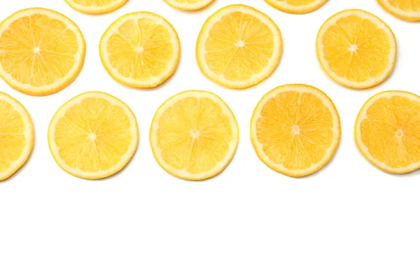 Healthy Food Sliced Lemon Isolated White Background Top View — Stock Photo, Image