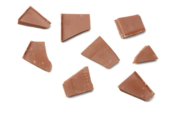 Repedt Csokoládé Cukorka Édesség Elszigetelt Fehér Háttér Felülnézet — Stock Fotó