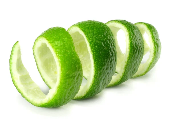 Verse Limoen Schil Geïsoleerd Witte Achtergrond Gezonde Voeding — Stockfoto