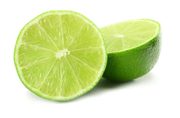 Healthy Food Sliced Lime Isolated White Background Top View — Stock Photo, Image