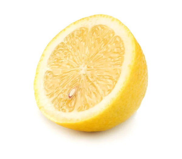 Nourriture Saine Citron Avec Des Tranches Isolées Sur Fond Blanc — Photo