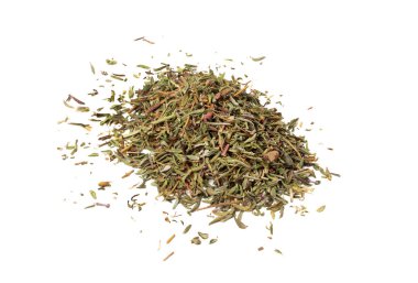 Beyaz arka plan üzerinde izole Kuru dereotu. makro