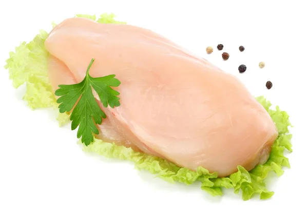 Raw Chicken Fillet Isolated White Background — Stock Photo, Image