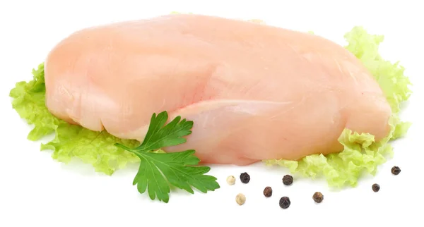 Raw Chicken Fillet Isolated White Background — Stock Photo, Image