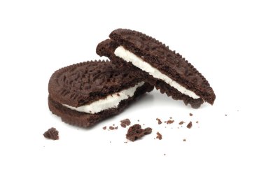 Beyaz bir arka plan üzerinde izole Çikolatalı Bisküvi