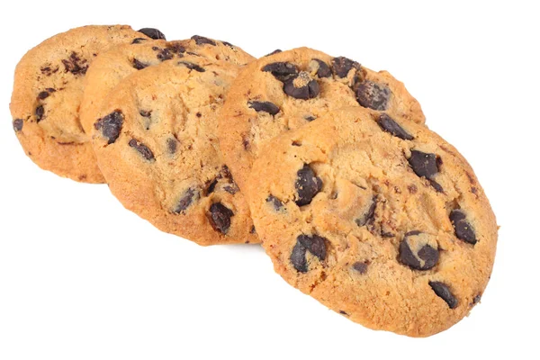 초콜릿 쿠키는 배경에 분리되어 있습니다 맛있는 비스킷이야 Homemade Pastry — 스톡 사진